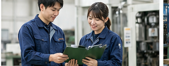 採用資料を確認する社員